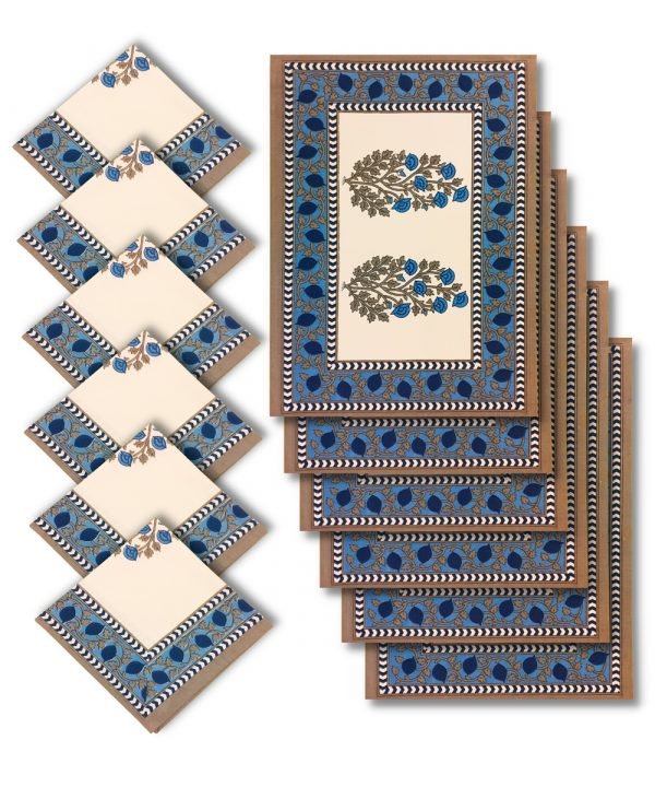 Hand block printed table mats