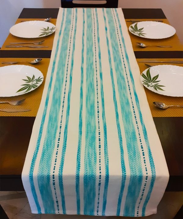 Hand-Loom Cotton Striped Table Runner